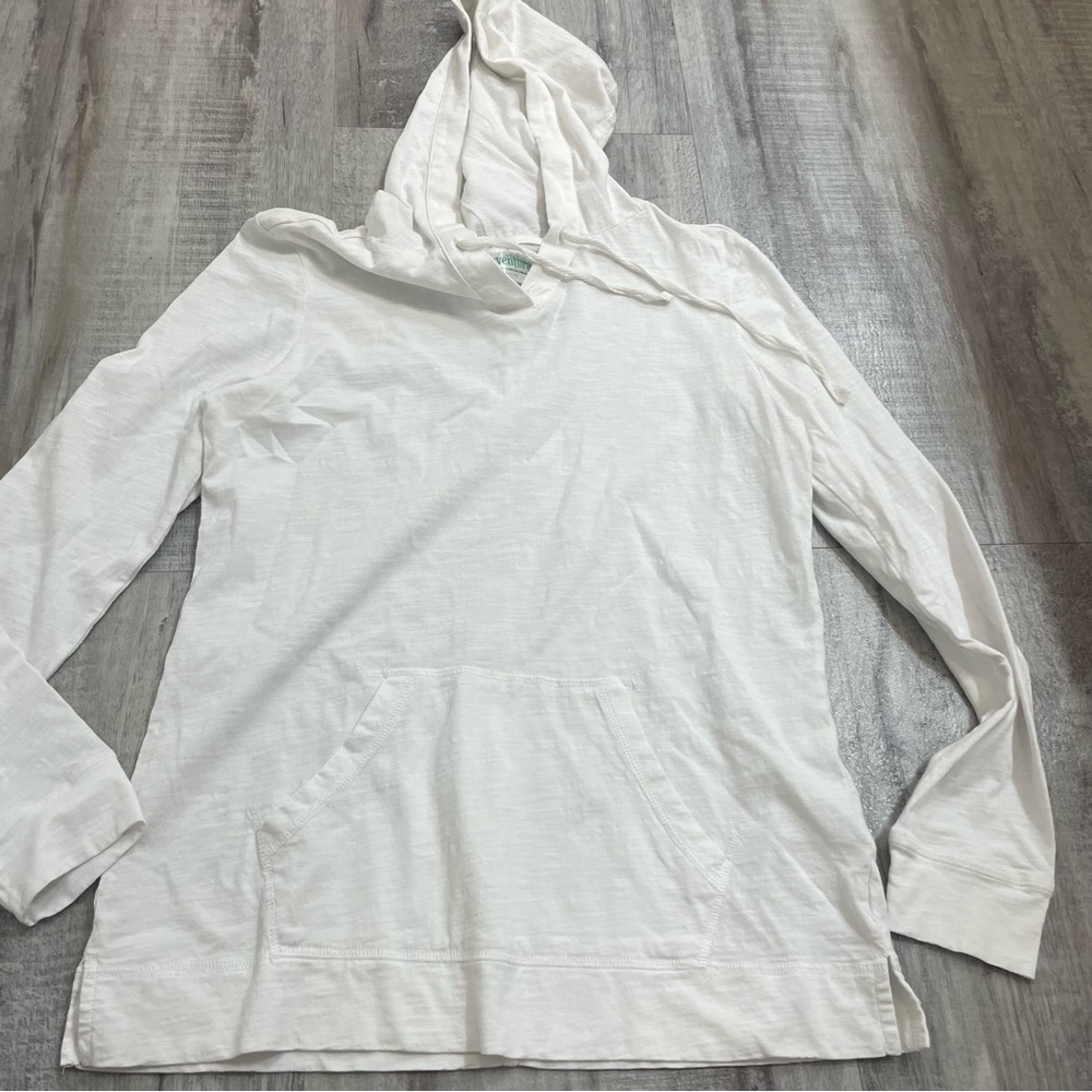 Aventura Organic Cotton White Hooded Long Sleeve Shirt Size XS